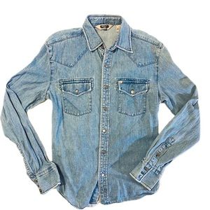 Salt Valley Men’s Western Denim Long Sleeve Shirt